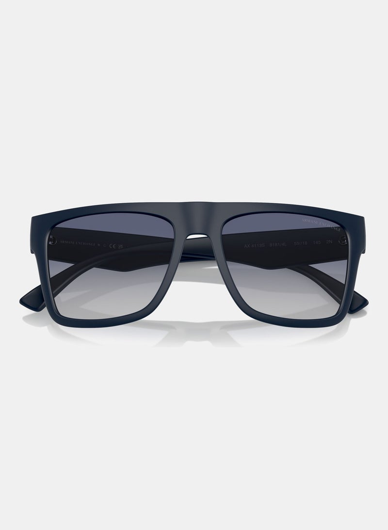 Armani Exchange Full Rim Square Sunglasses 4113S, 55, 8181, 4L - Image 4